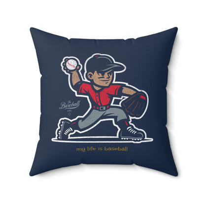 Accent Pillow_My Life Is Baseball_Navy