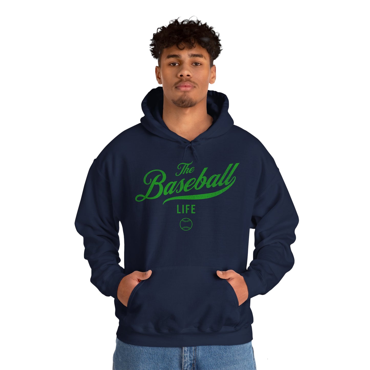 The Baseball Life Hoodie_Green Print