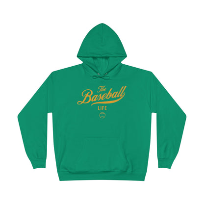 The Baseball Life Hoodie w/Grommets_Yellow Gold Print