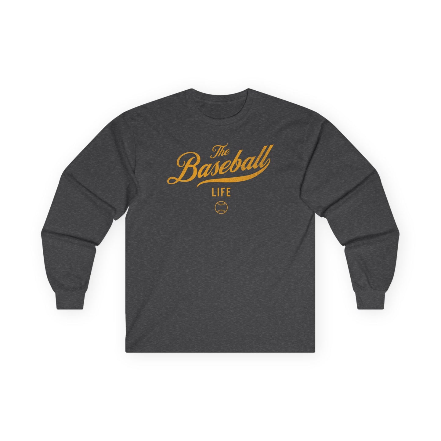 The Baseball Life Long Sleeve T-Shirt_Yellow Gold Print