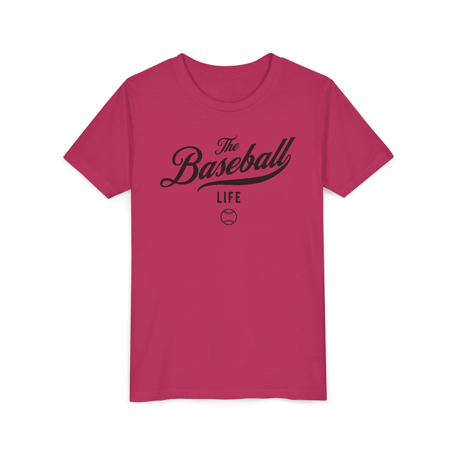 Youth The Baseball Life Classic Script T-Shirt_Black Print