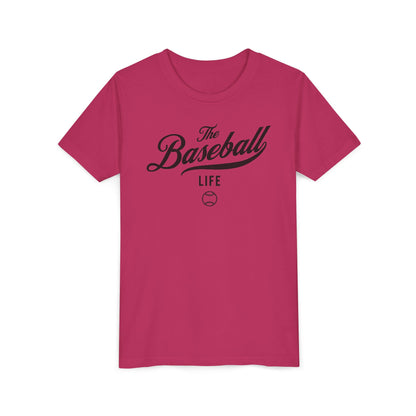 Youth The Baseball Life Classic Script T-Shirt_Black Print