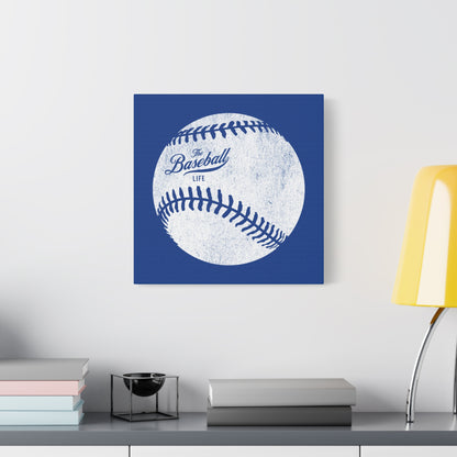 Weathered Baseball Wall Art Canvas_Royal Blue