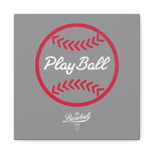 Play Ball Graphic Baseball Wall Art Canvas_Gray