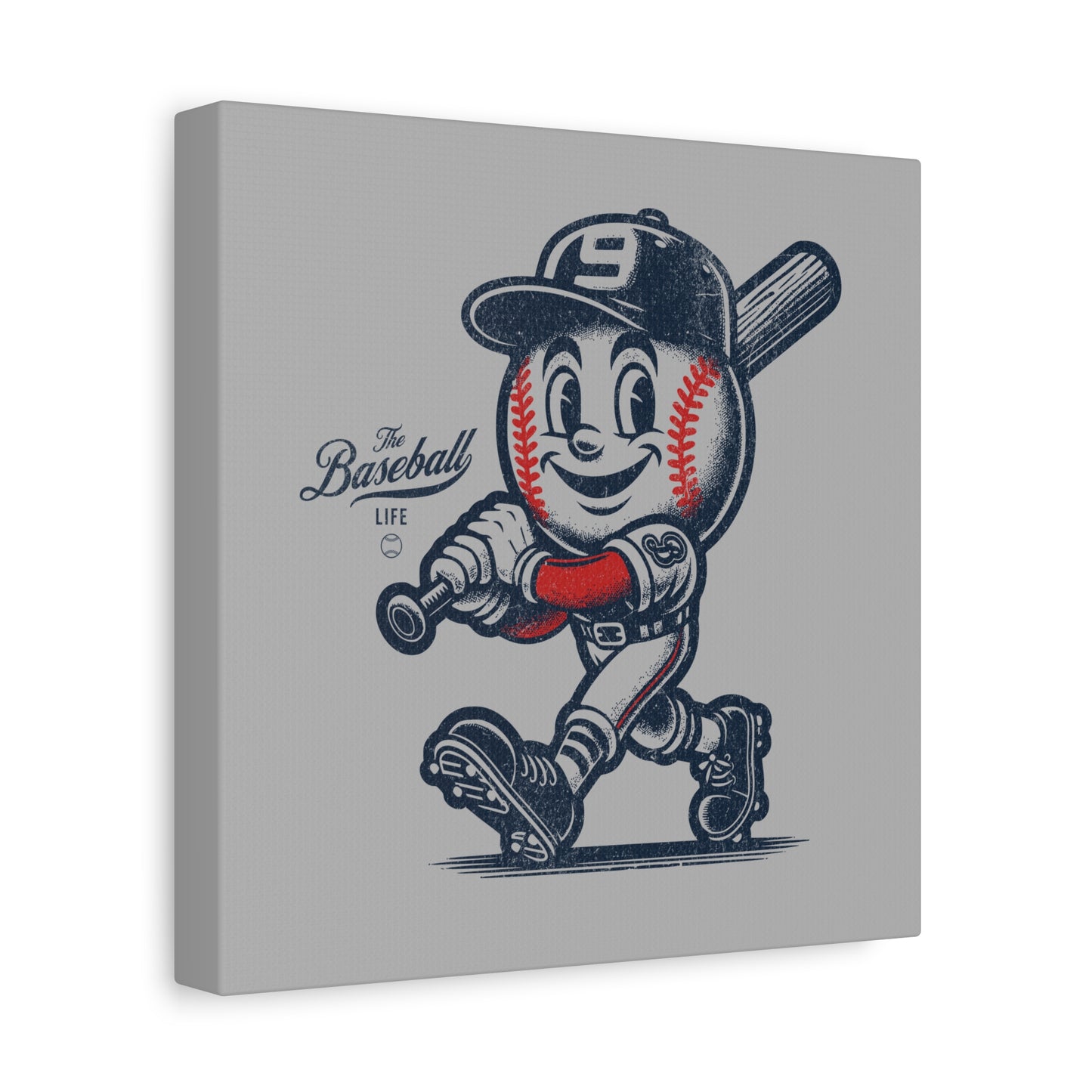 Mr. Baseball Mascot Batter Up! Wall Art Canvas