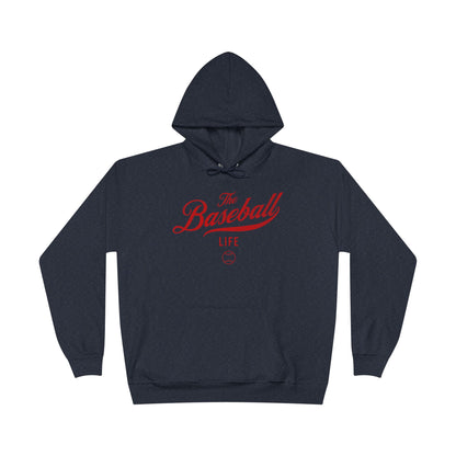 The Baseball Life Hoodie w/Grommets_Red Print