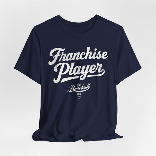 Franchise Player Baseball T-Shirt - White Print