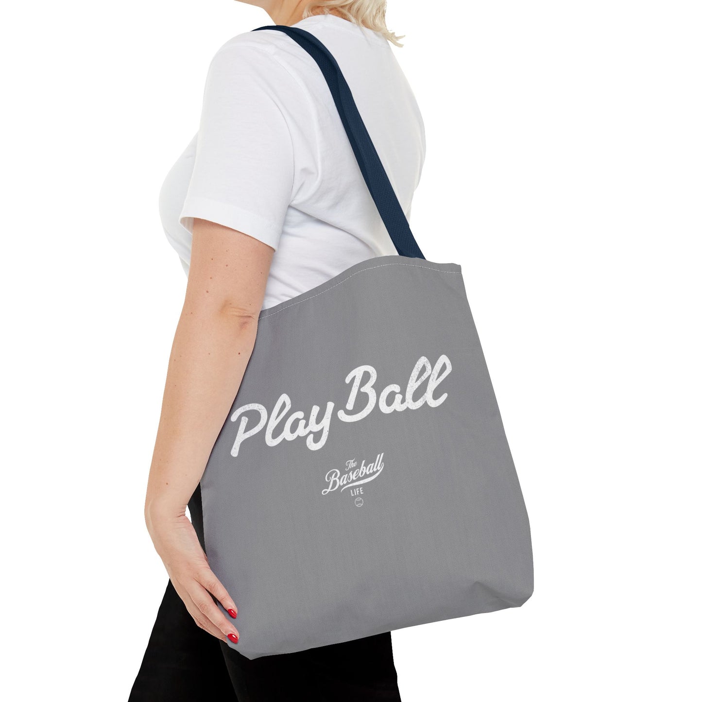 Play Ball Tote Bag_Gray with White Print
