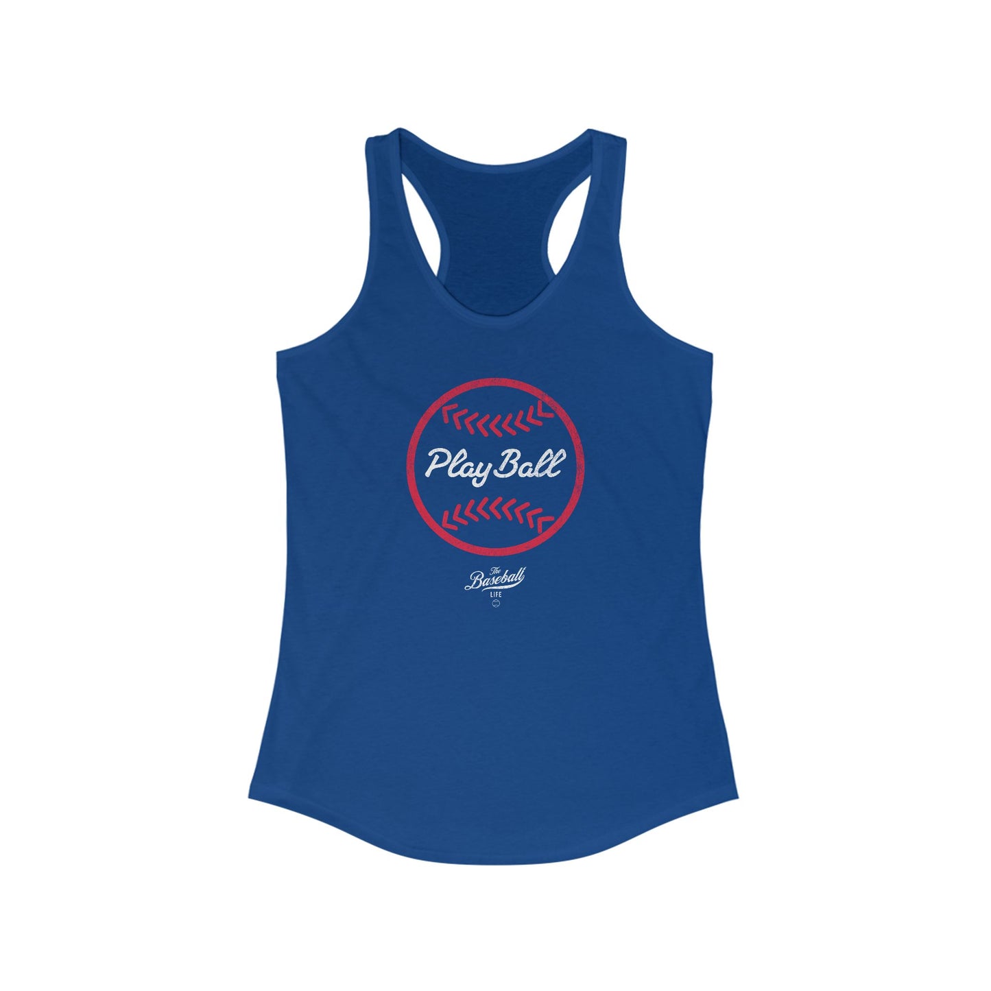Play Ball Graphic Baseball_Women's Racerback Tank