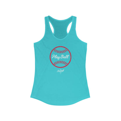 Play Ball Graphic Baseball_Women's Racerback Tank
