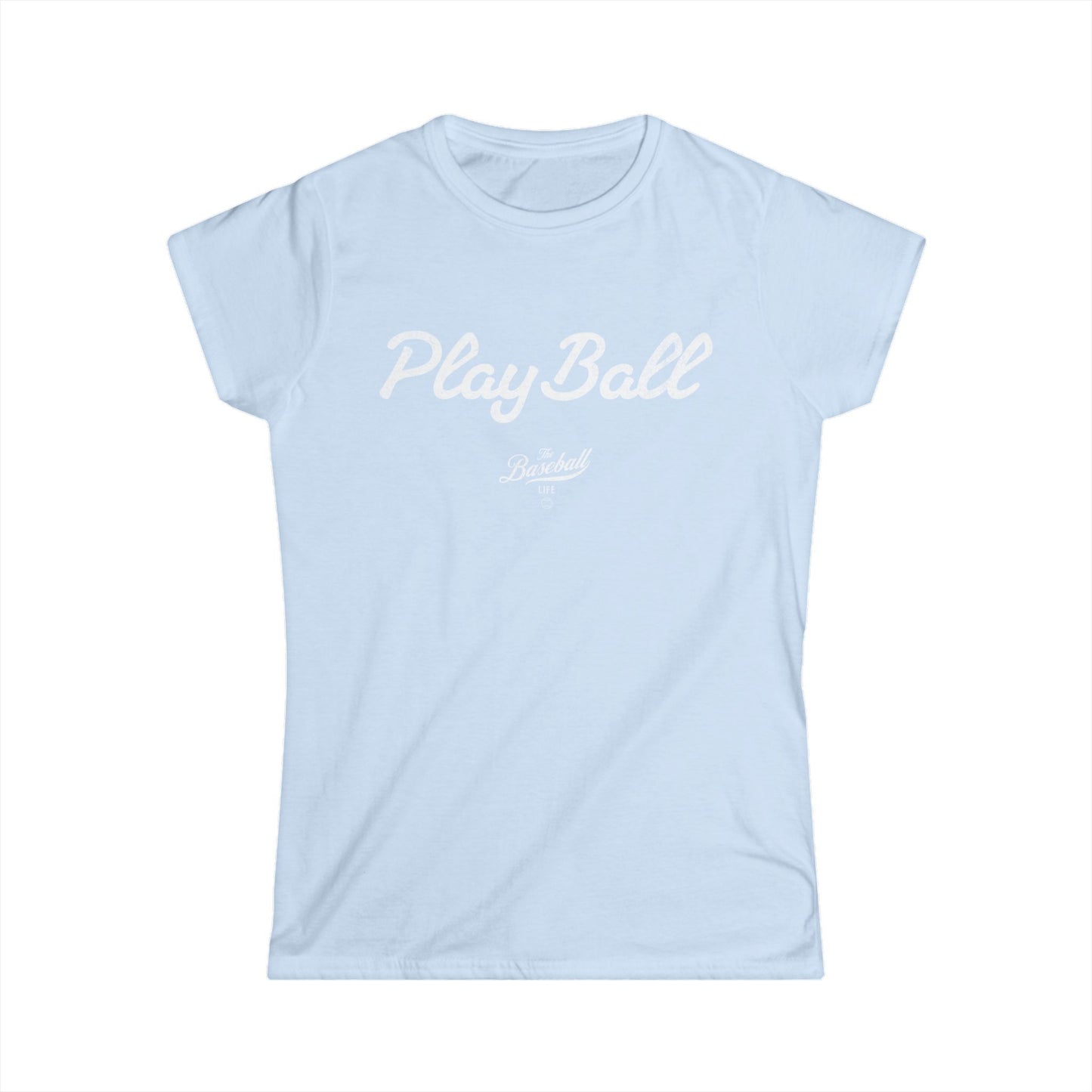 Women's Play Ball Baseball T-Shirt - White Print