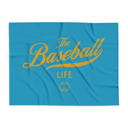 Fleece Blanket_Turquoise w Yellow Gold Print