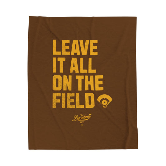 Velveteen Plush Blanket_Leave It All On The Field_Brown