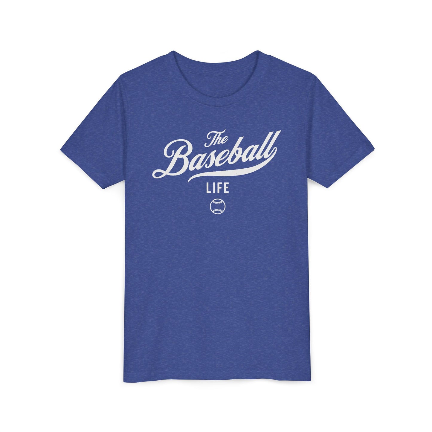 Youth The Baseball Life Classic Script T-Shirt_White Print