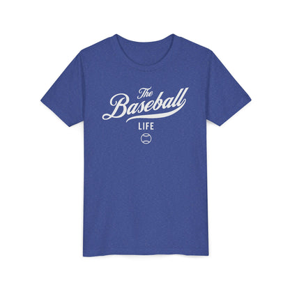 Youth The Baseball Life Classic Script T-Shirt_White Print