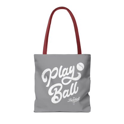 Play Ball Script Tote Bag_Medium Gray