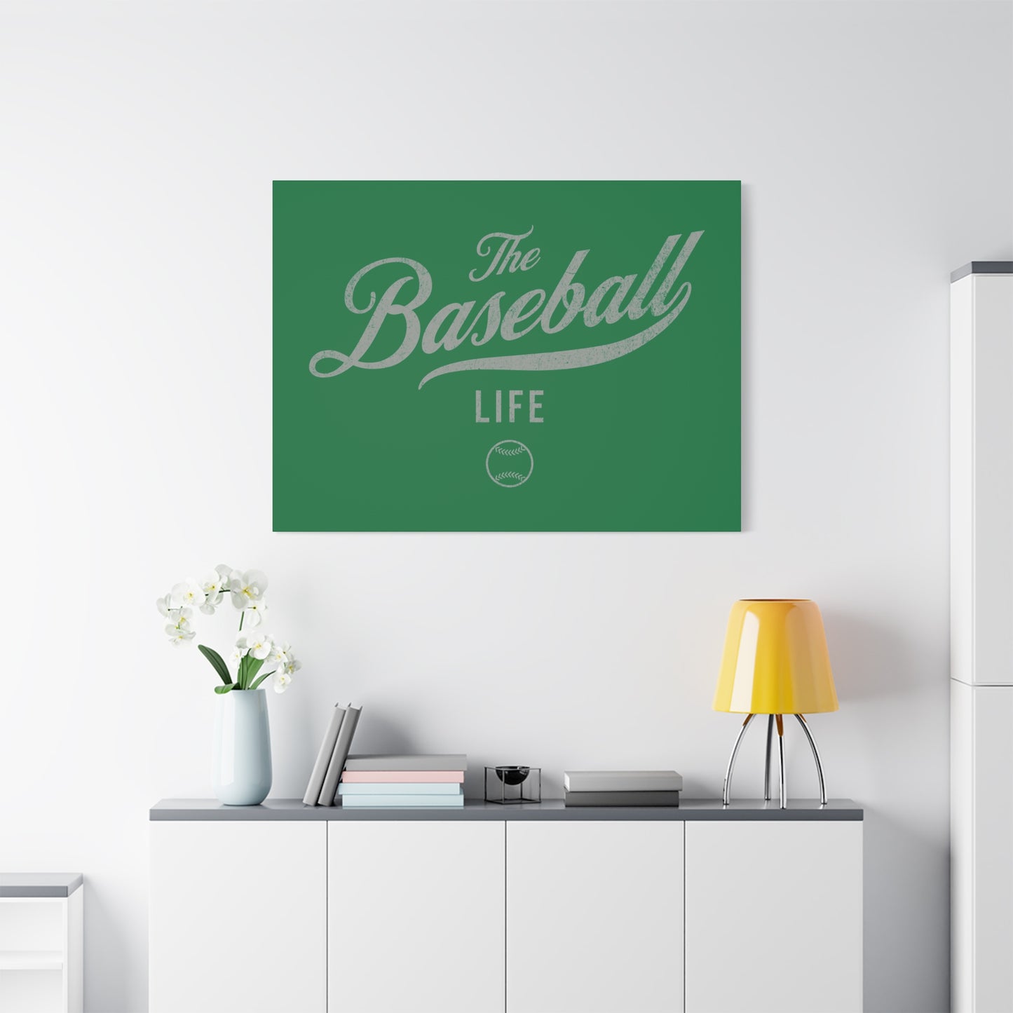 Wall Art Canvas_Green w Silver Gray