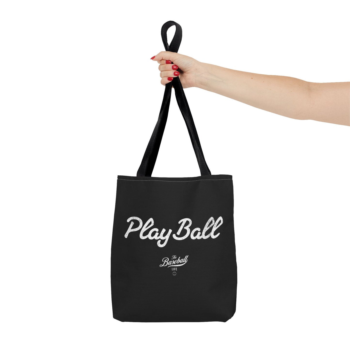 Play Ball Tote Bag_Black with White Print