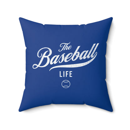The Baseball Life Accent Pillow_Royal w White Print