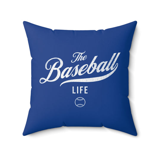 The Baseball Life Accent Pillow_Royal w White Print