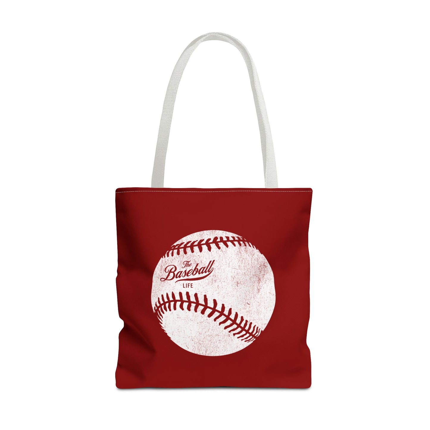 Weathered Baseball Tote Bag_Maroon