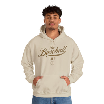 The Baseball Life Hoodie_Old Gold Print