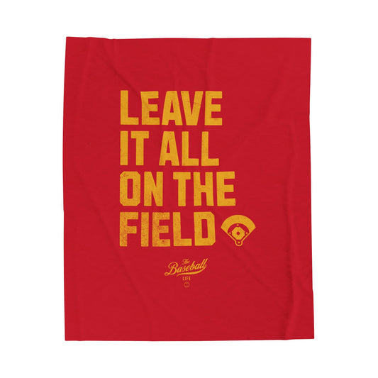 Velveteen Plush Blanket_Leave It All On The Field_Red