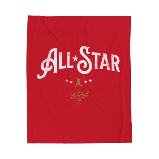 Velveteen Plush Blanket_All-Star_Red