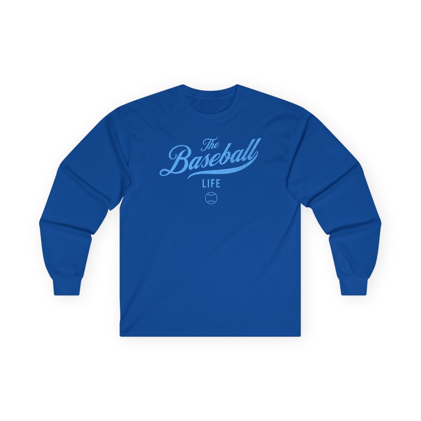 The Baseball Life Long Sleeve T-Shirt_Carolina Blue Print