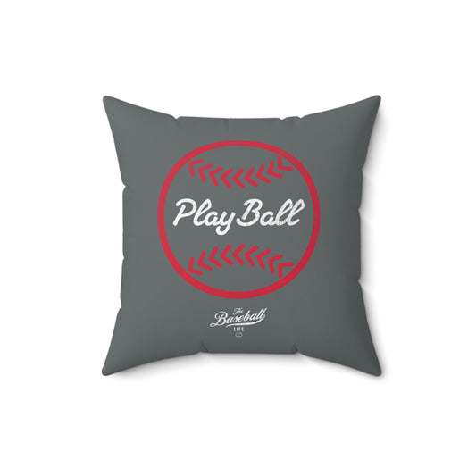 Accent Pillow_Play Ball Graphic Baseball_Dark Gray