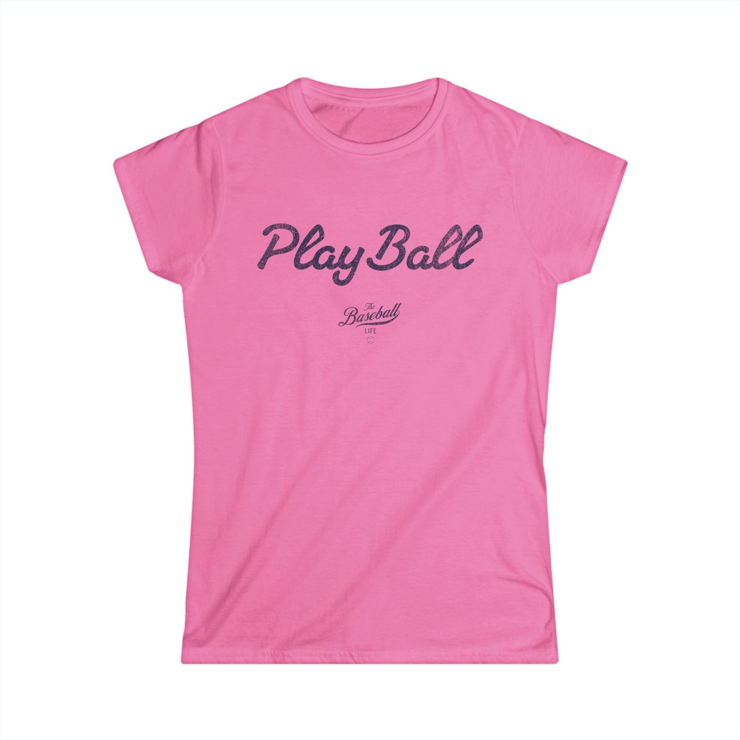 Women's Play Ball Baseball T-Shirt - Navy Print