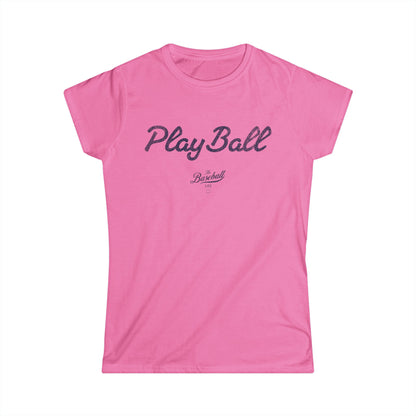 Women's Play Ball Baseball T-Shirt - Navy Print