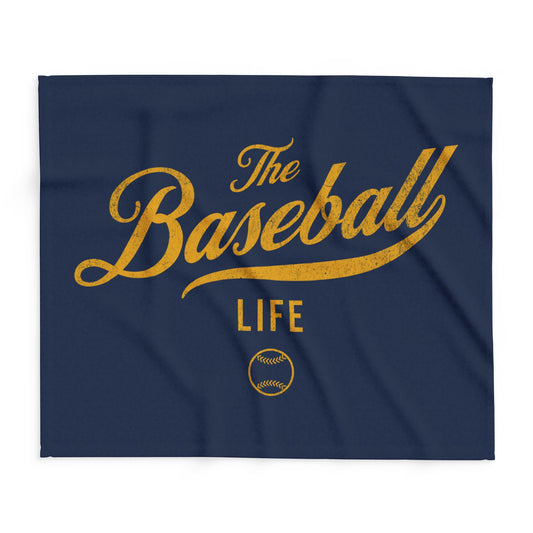 Fleece Blanket_Navy w Yellow Gold Print