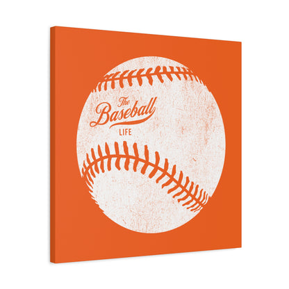 Weathered Baseball Wall Art Canvas_Orange