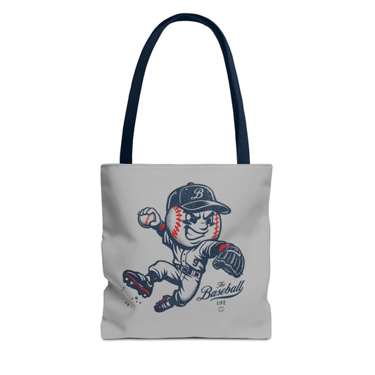 Mr. Baseball Mascot Leaping Throw Tote