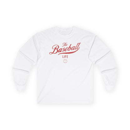 The Baseball Life Long Sleeve T-Shirt_Red Print