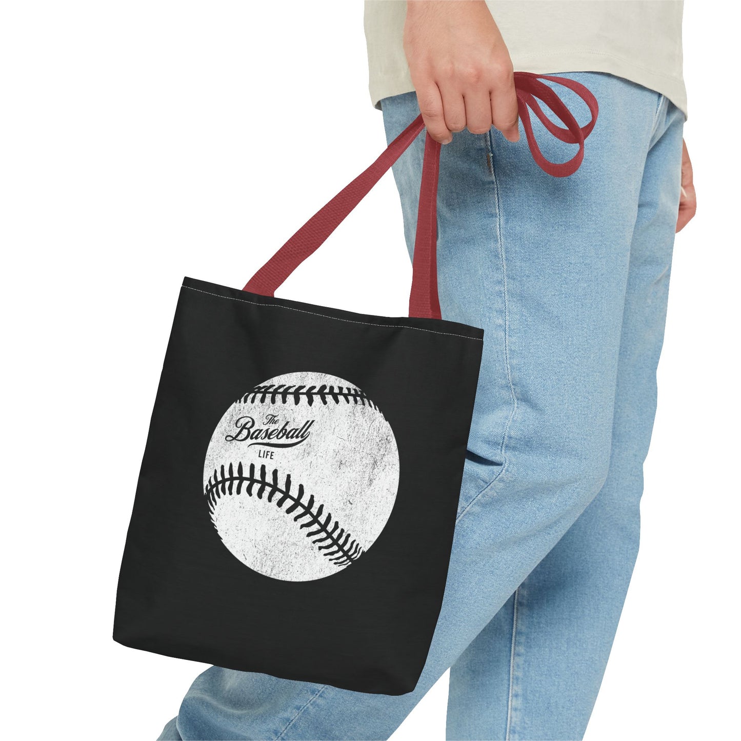 Weathered Baseball Tote Bag_Black