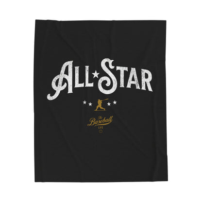 Velveteen Plush Blanket_All-Star_Black
