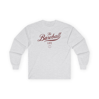 The Baseball Life Long Sleeve T-Shirt_Maroon Print