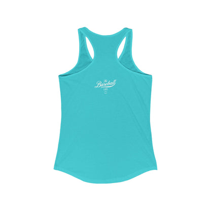 Play Ball White Print_Women's Racerback Tank