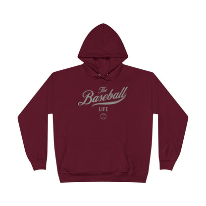 The Baseball Life Hoodie w/Grommets_Silver Gray Print
