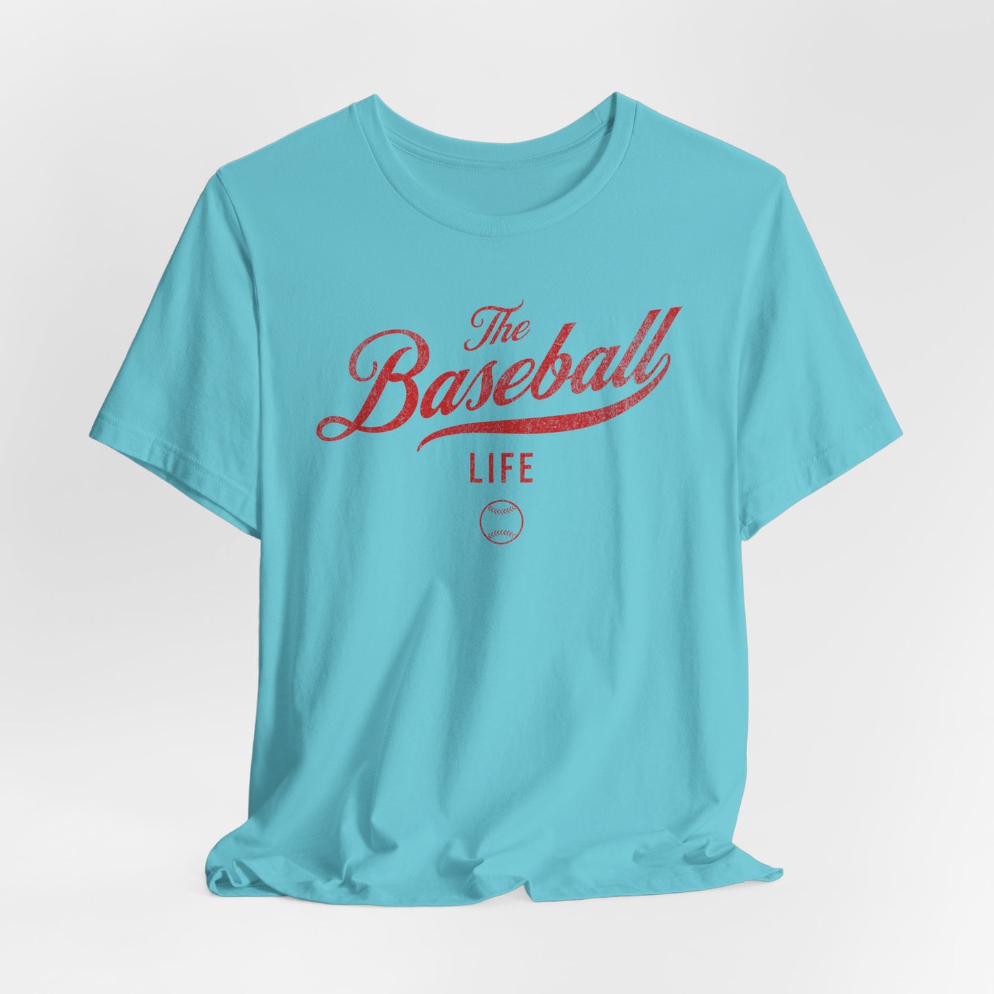 The Baseball Life Classic Script T-Shirt_Red Print