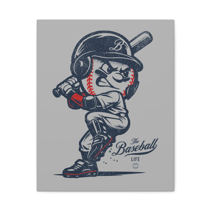 Mr. Baseball Mascot Batting Wall Art Canvas - Vertical