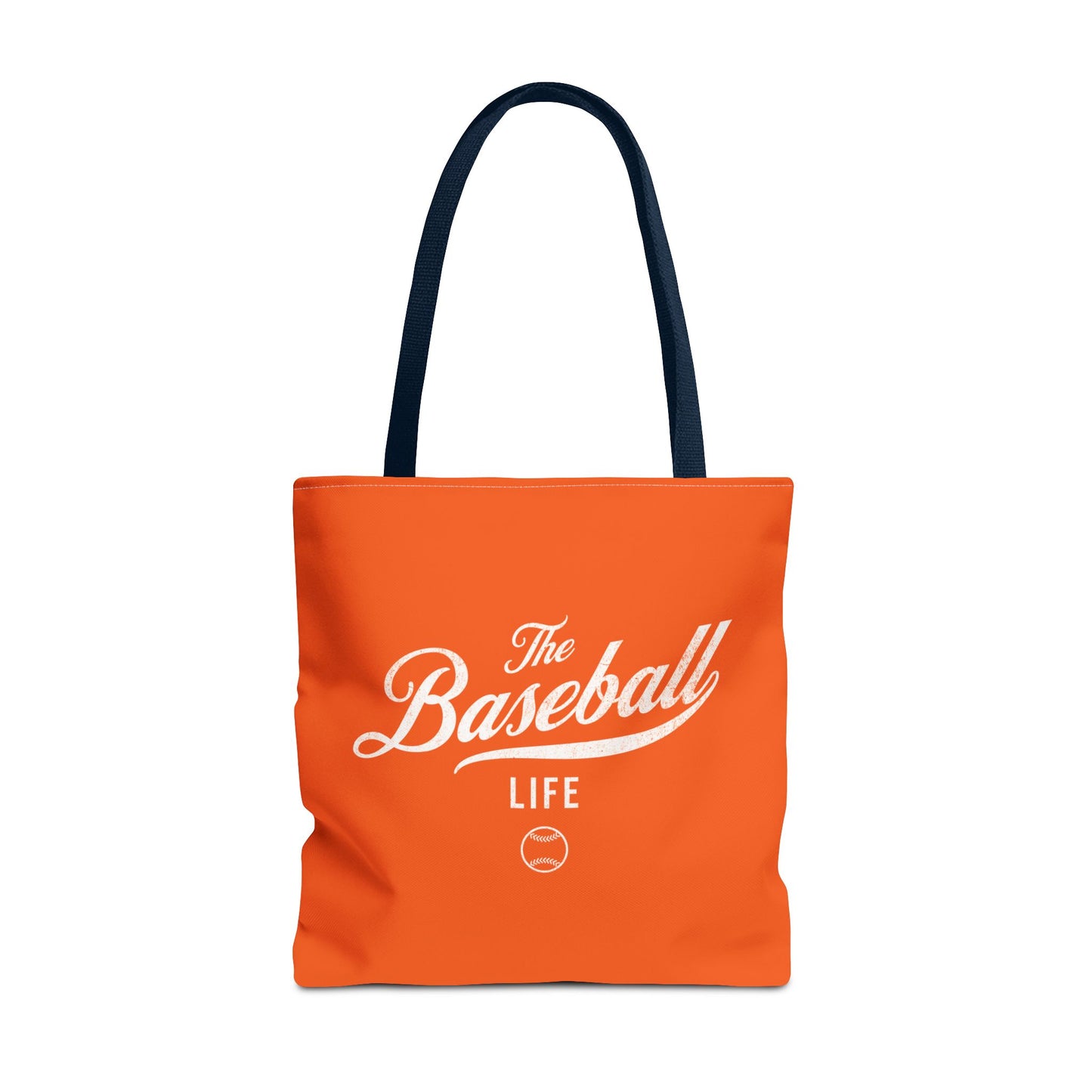 The Baseball Life Tote Bag_Orange w White Print