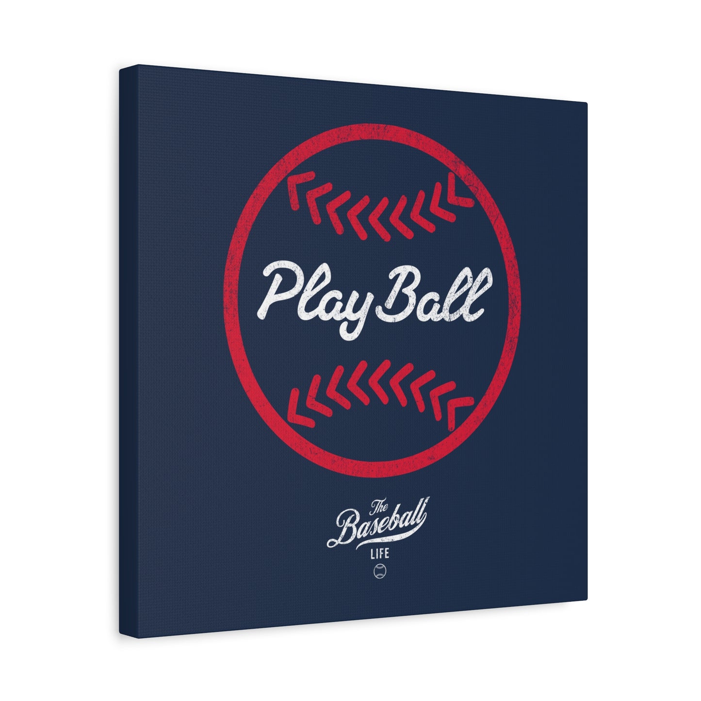 Play Ball Graphic Baseball Wall Art Canvas_Navy