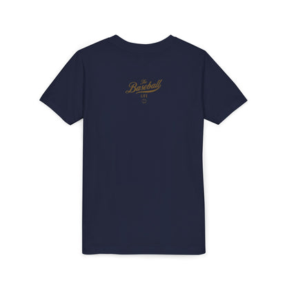 Youth The Baseball Life Classic Script T-Shirt_Old Gold Print
