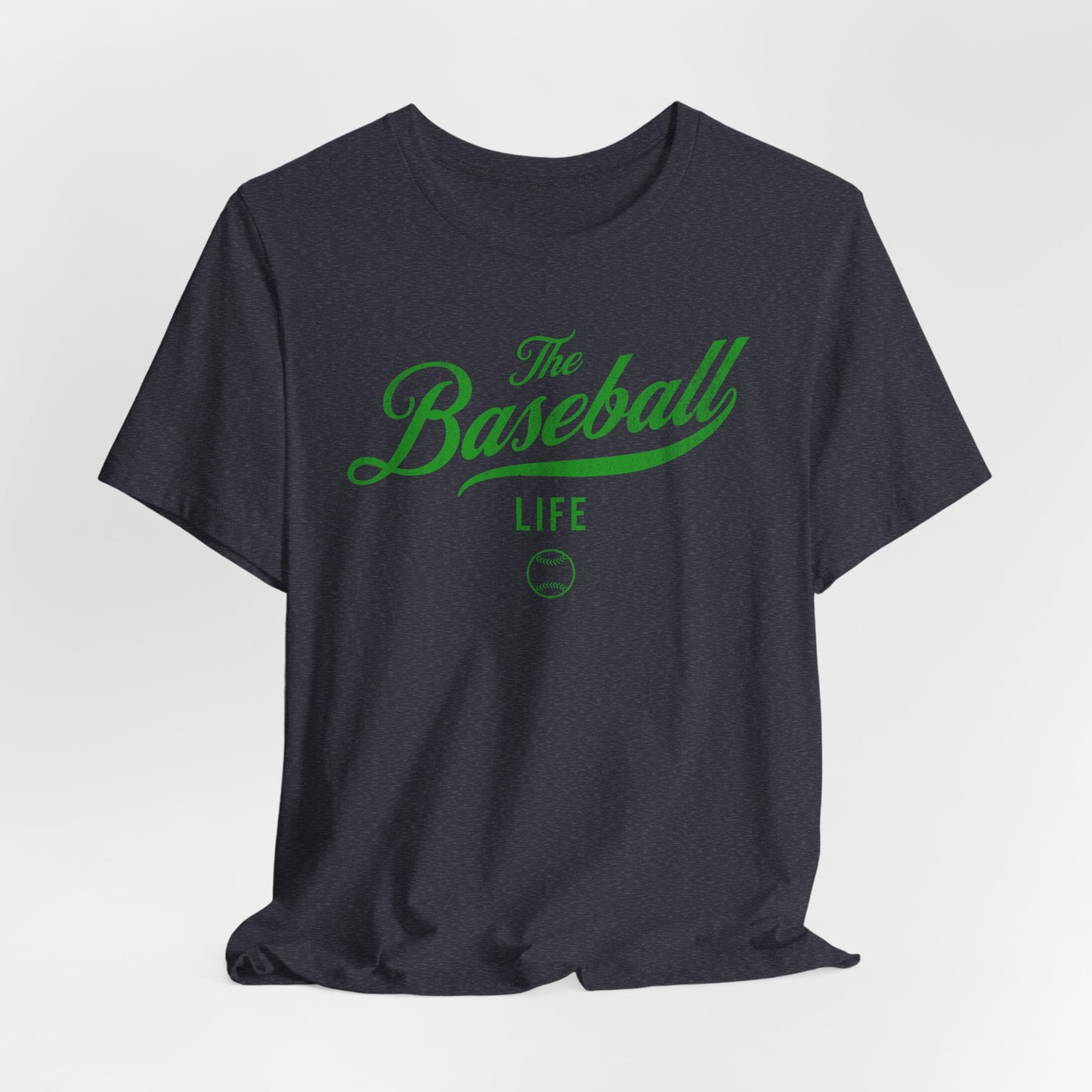 The Baseball Life Classic Script T-Shirt_Green Print