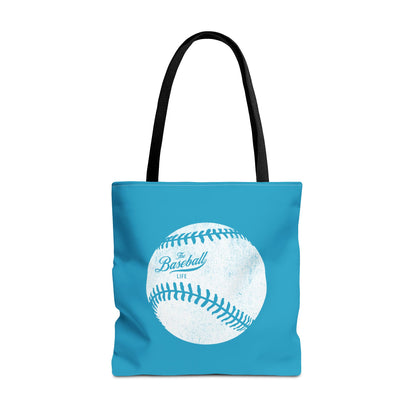 Weathered Baseball Tote Bag_Turquoise