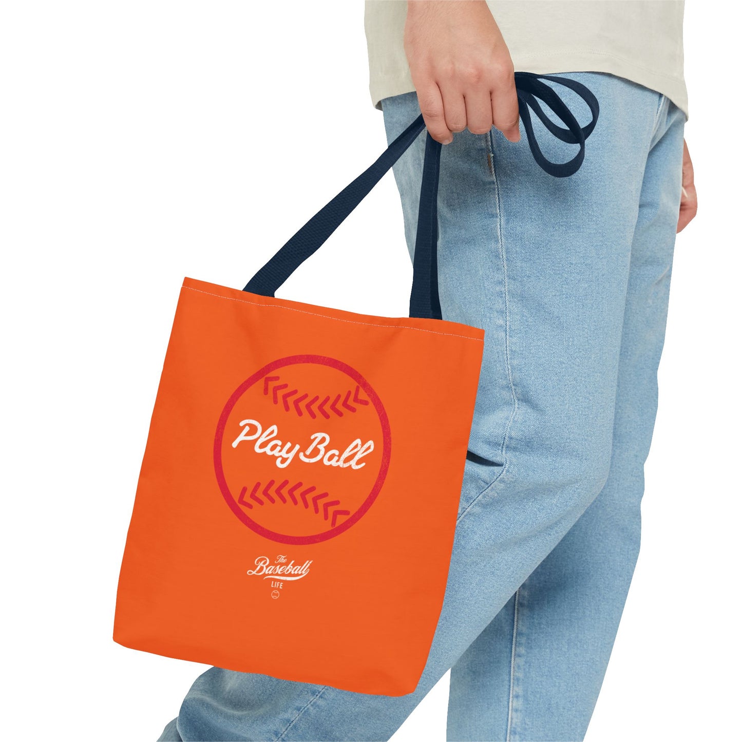 Baseball Icon Play Ball Tote Bag_Orange