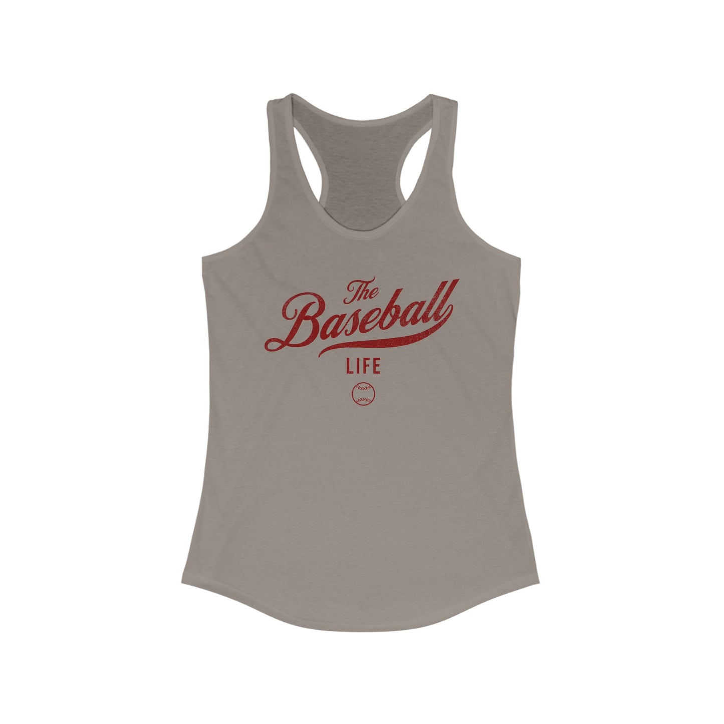 The Baseball Life Classic Script Tank_Maroon Print